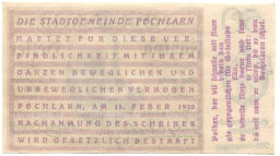 Банкнота 50 геллеров 1920 года Австрия  Пёхларн (нотгельд)