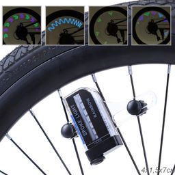 Фонарь подсветка для колес COMIRON A02 корпус: пластик; свет 14 RGB LED; ААА батарея; влагозащита IPX5; 30 рисунков. /уп 100/ - Галеонтрейд фото 2