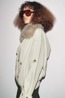 ZW COLLECTION WATER-REPELLENT SHORT TRENCH COAT