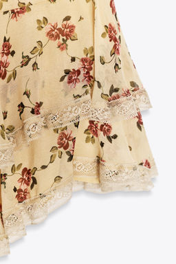 FLORAL RUFFLE MINI SKIRT - Zara фото 8