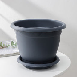 Горшок для цветов с поддоном Aphrodite, 2,9 л, d=21 см, h=16,5 см, серый