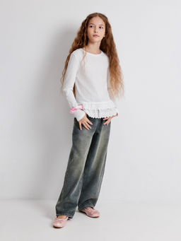 ACOOLA / Джемпер детский для девочек Rosedale белый  фото 4