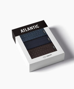 ATLANTIC 3MP-205 Трусы классика Check - набор 3 шт. океан + темно-синий + коричневый  фото 7