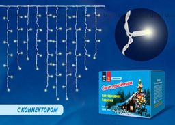 ULD-B4806-175/TWK WHITE IP67 Бахрома светодиодная с эффектом мерцания, 4,8 м. Соединяемая. 175 светодиодов. Белый свет. Провод белый. TM Uniel.