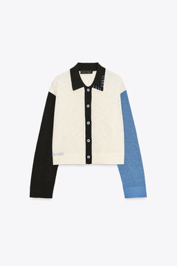 CONTRAST KNIT CARDIGAN - Zara фото 6