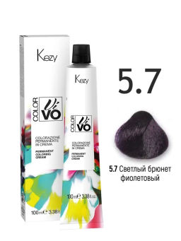 5.7 Светлый брюнет фиолетовый Перманентная крем-краска 100 мл Kezy color VIVO