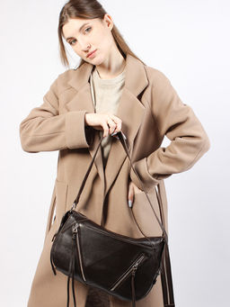 LACCOMA сумка Y2446-коричневый натуральная кожа полиэстер