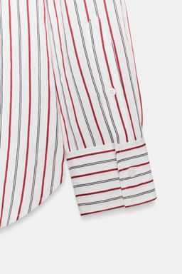 STRIPED OVERSIZE POPLIN SHIRT - Zara фото 8