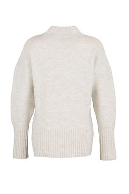 Ekru Genis Kal?p Yumusak Dokulu Basic Triko Kazak TWOAW23KZ00490