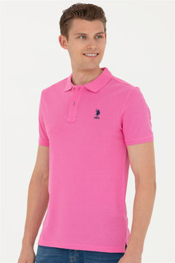 Мужская розовая базовая футболка - U.s. polo assn фото 3
