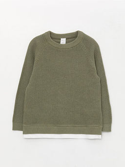 Bisiklet Yaka Uzun Kollu Erkek Bebek Triko Kazak