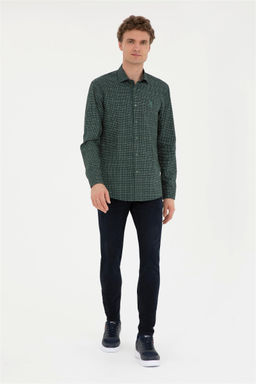 Мужская зеленая рубашка с длинным рукавом Неожиданная скидка в корзине - U.s. polo assn фото 4