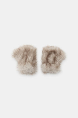 SHORT FAUX FUR MITTENS - Zara фото 4