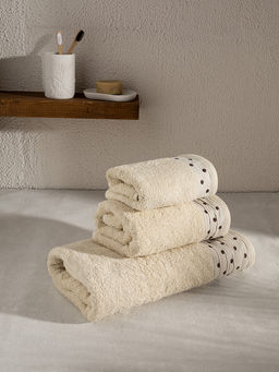 Полотенце для лица 50x90 молочный махровая ткань - Lucky фото 7