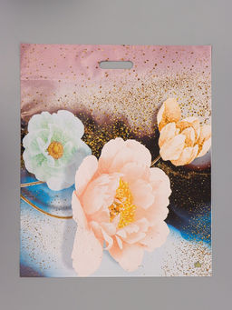 Цена за 25 шт. Пакет подарочный Цветочный БИГ 20 кг полиэтиленовый с вырубной ручкой, 60?50 см, 100 мкм