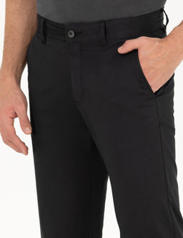 Siyah Regular Fit Kanvas Pantolon