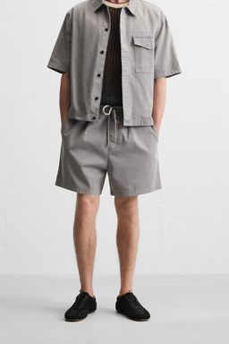 WASHED RELAXED FIT BERMUDA SHORTS - Zara фото 21