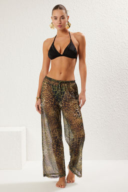 TRENDYOLMILLA Leopar Desenli Orme Transparan Plaj Pantolon TBESS25PL00002  фото 2