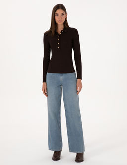 Kahverengi Slim Fit _rme Bluz