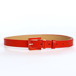 Ремень женский 110×2.3 см, с классической пряжкой в ремня, красный