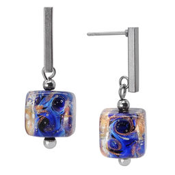 Серьги из муранского стекла BLUE NIGHT LS2552