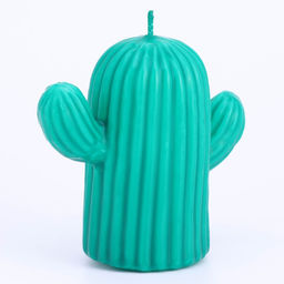 Цена за 3 шт. Свеча фигурная "Кактус", 6,5 см, зеленый