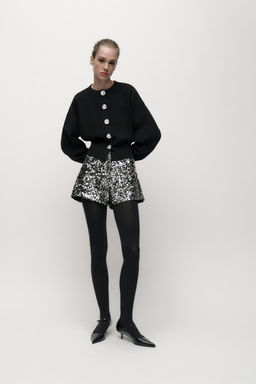 KNIT CARDIGAN WITH LARGE BUTTONS