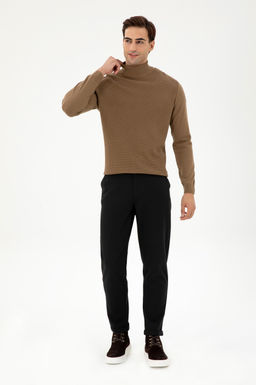Erkek Carrot Fit Siyah Kanvas Pantolon