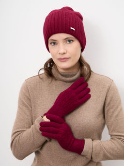 Перчатки из кашемира ULkos бордовые