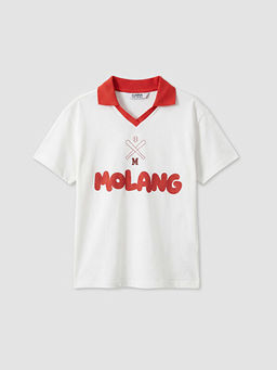 Polo Yaka Molang Bask?l? K?z ?ocuk Ti??rt