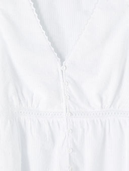 V Yaka Dantel Detayl? Peplum Bluz
