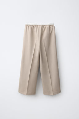 PANTAL?N WIDE LEG CINTURILLA DOBLE / Beige claro - Zara фото 2