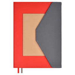 Ежедневник недатированный ESCALADA, А5, 160 л., арт. 63977/ 15 РУФФО КРАСНЫЙ (кожзам: 150x211 мм,