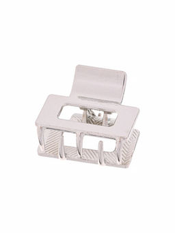 Цена за 6 шт. Крабик для волос «Брианна», прямой, 2.5 см, серебро