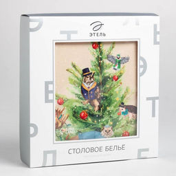 Скатерть новогодняя «Этель» Noble Christmas, 150×220 +/-3 см с ГМВО, 100% хлопок, саржа 190 г/м²