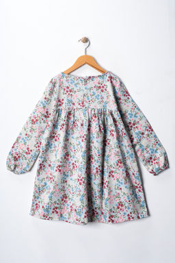 Cok Renkli Pamuklu K?z Cocuk Cicek Desenli Bayraml?k Dokuma Elbise TKDAW25EL00027 - Trendyolmilla фото 5