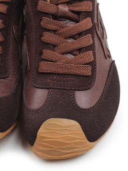 03-A885-5 BROWN Кроссовки женские (натуральная кожа, натуральная замша)