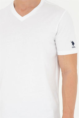 Мужская белая базовая футболка - U.s. polo assn фото 6