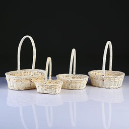 Корзина плетёная для хранения Natur, ротанг, бежевая, набор 4 шт.