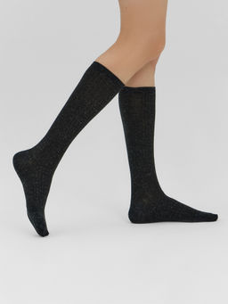 Цена за 5 пар! Носки-гольфы женские в черном цвете