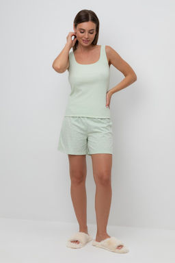 Е 20039/24/пастельно-зеленый,горошек пижама жен