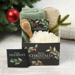 Набор новогодний подарочный Этель Christmas berries полотенце 30?60 см и аксессуары (4 предмета)