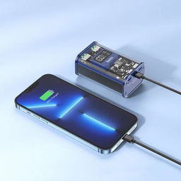 Внешний портативный аккумулятор Hoco J105, 10000 мАч, 3 А, 2USB/Type-C/Lightning/MicroUSB, синий