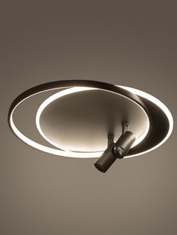 Люстра FL51393, пульт, LED, 3000-6400K, 65 Вт, 56×48×12 см, чёрная