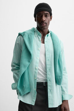 TEXTURED CHECK SHIRT - Zara фото 6