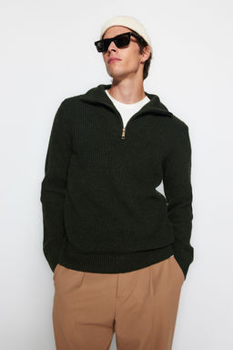 TRENDYOL MAN Ekru Regular Fit Yunlu Fermuarl? Bal?kc? Yaka Triko Kazak TMNAW22KZ0347 - Trendyolmilla фото 44