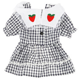 Пэт тойс (Pet toys) Одежда для собаки Платье с вышивкой, с кружевом, на кнопках р-р L, длина спинки 30см/обхват груди 38см/обхват шеи 30см, цвет-синий, 100% полиэстер (Китай) фото 5