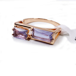 Комплект ювелирной бижутерии German Gold кольцо и серьги с Аметрином - Сандаловый дом фото 3