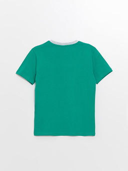 Bisiklet Yaka Bask?l? K?sa Kollu Erkek ?ocuk Ti??rt - Waikiki фото 2