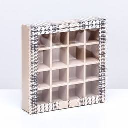 Коробка под 16 конфет , Мужской 17,7 х 17,7 х 3,8 см